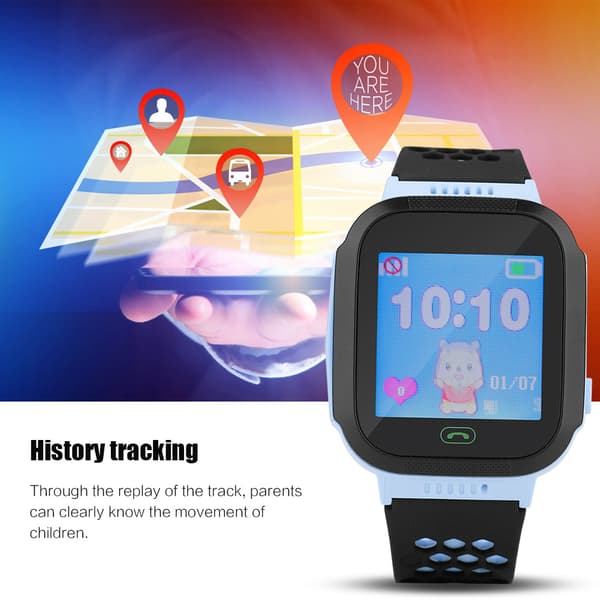 Intelligent Multifunksjonell Smart Samtale Telefon Barn Smart Armbånd Fjernovervåking Blå