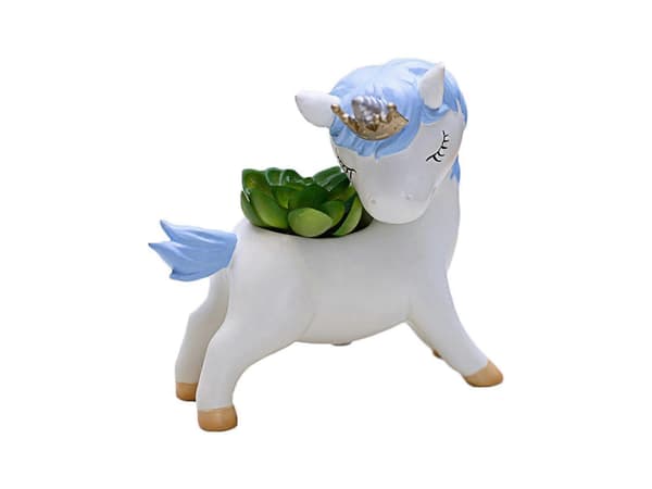 1 stk. Unicorn sukkulent plantepotte, blå