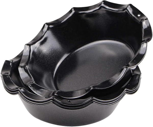 Pajform Tartform Liten Quicheform 12 cm 4-pack Quiche Bakform Non-stick Beläggning Mini Kakform Rund Silver