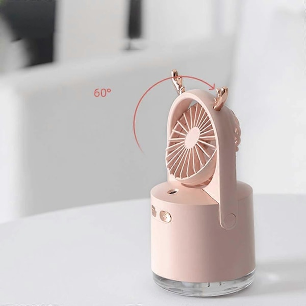 Kannettava pöytäjäähdytys USB-ladattava tuuletin (vaaleanpunainen)