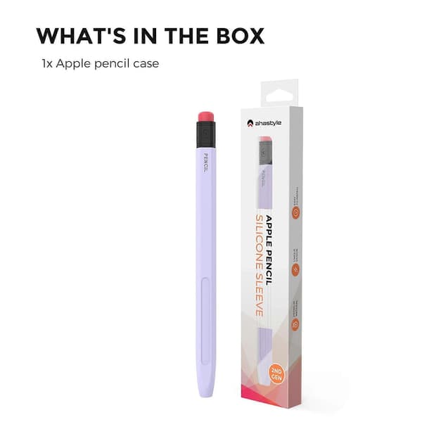 AhaStyle PT180-2 Silikonskyddsfodral för Apple Pencil 2 Purple