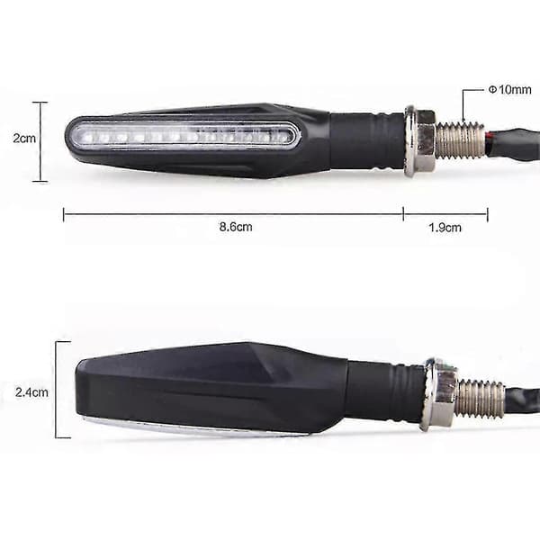 4 stk Motorsykkel 12 LED Blinklys Indikator Blinklys Lys Gul