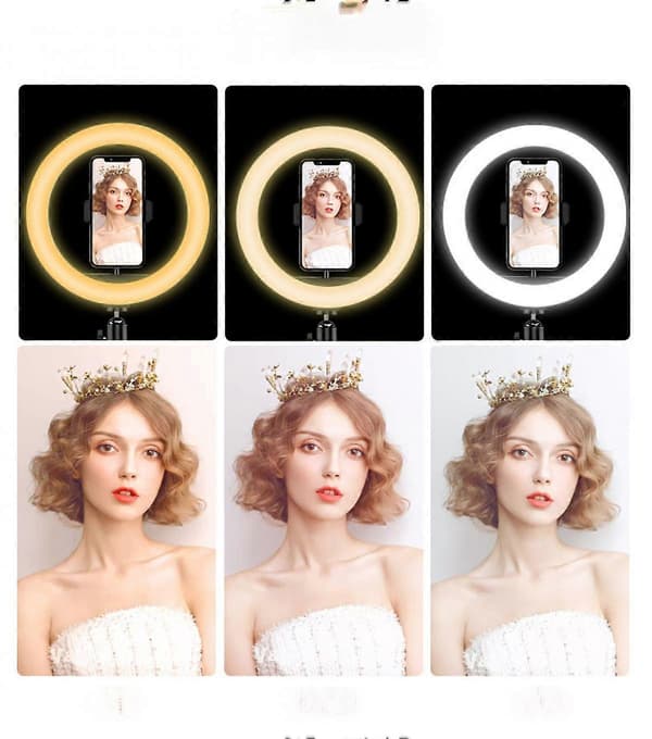 26CM RGB LED Ring Light Sirkellys for Direktesending Sminkestudio LED Fyllys