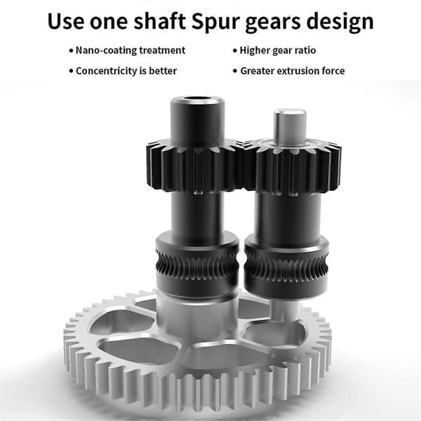 CNC Spur Gear Nano Coating One-Piece Rustfrit Stål Gear Ekstruder Gear til Mini Ekstruder til V0 3D Printer SilverBlack