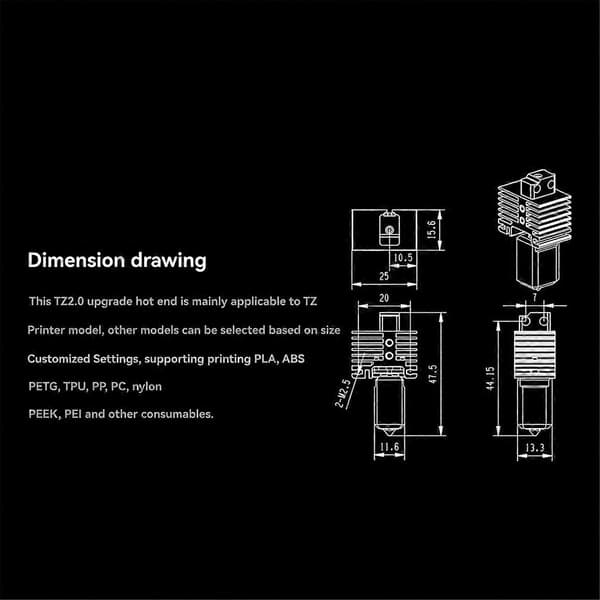 For X1 3D Printer Hotend Kit med køleventilator, hærdede stål dyser, forbedret printpræcision 0.8MM