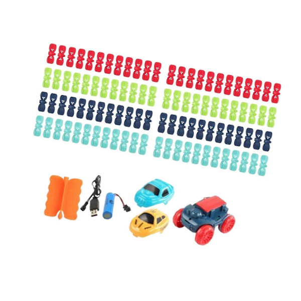Elektrisk bilbana för barn, presenter, utbytbar leksaksbil för småbarn, 50 delar 98pcs