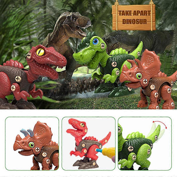Demonterbara Dinosaurieleksaker STEM Byggande Dinosaurieleksaker Konstruktion Lärande Gåva