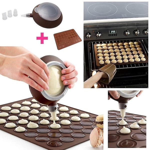 Kakeformer Bakeformesett Med Matte I Silikon Macarons Kakeform Med Sprøytepose Viktig Tilbehør For