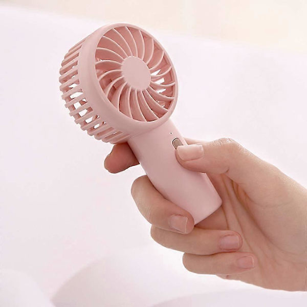 Portable Mute uppladdningsbar handhållen fläkt (rosa)