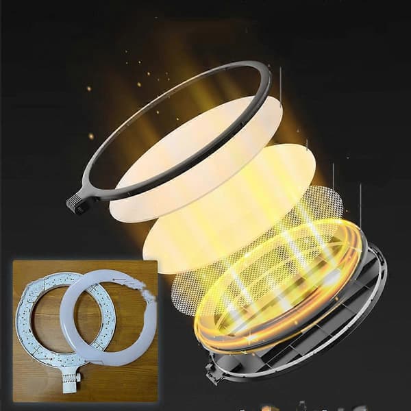 Hvid 10 tommer Desktop Fuld Skærm Live Fill Light LED Ring Light