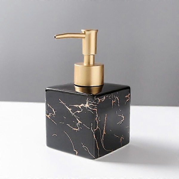 Nestesaippua-annostelijat Marmoroitu keraaminen manuaalinen saippua-annostelija Lotion Shampoo Pullo Aromaterapiapullo Kylpyhuonetarvikkeet S-black