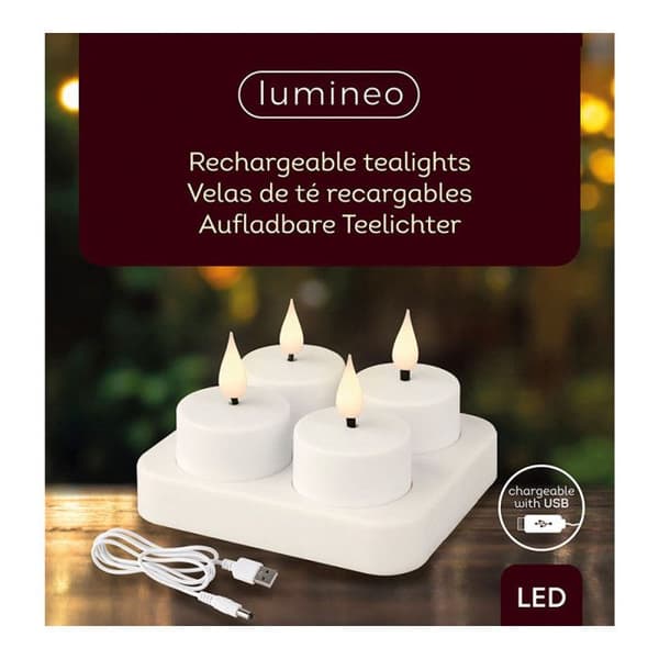Batteridriven LED-ljusstake - Ej specificerad - 485346 - Plast - Inomhus - Vit
