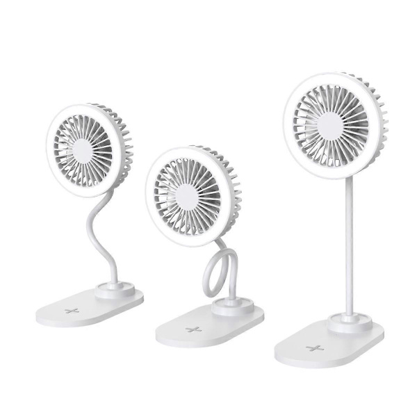 Trådløs opladningsventilator med fyldlys