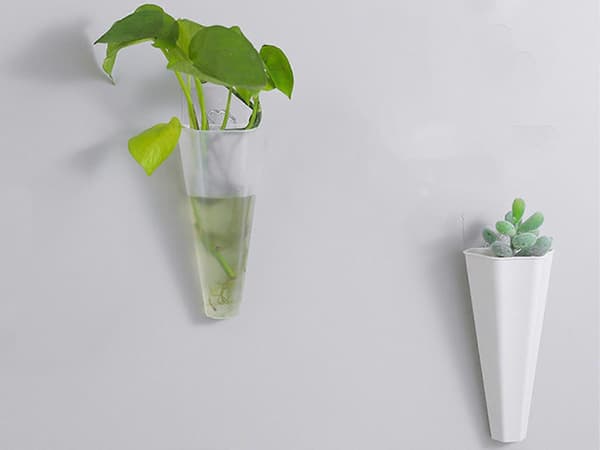 4 stk. veggmonterte hydroponiske plantepotter blomstervase