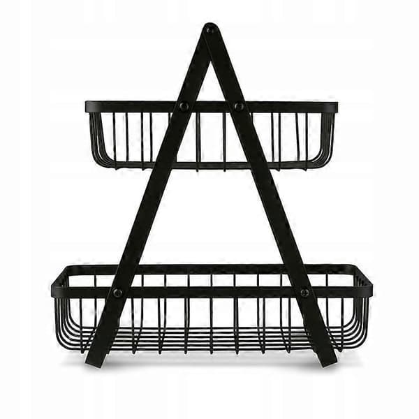 Metal Frugtkurv Dobbelt Sort Loft Kurv black