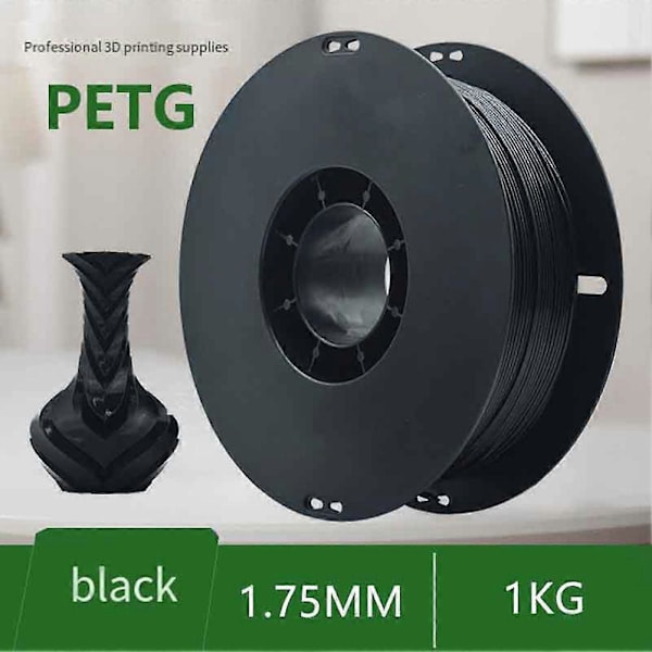 1.75mm 3D Printer Normal PLA Filament Sort 1000g Pr. Spole En Flaske med 3D Printer Limstift Black
