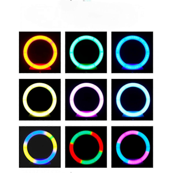 10 cm:n kamera LED RGB -rengasvalo puhelimen valokuvaukseen, LED-rengasvalo USB-täyttölamppu selfie-meikkiin suoraan lähetykseen