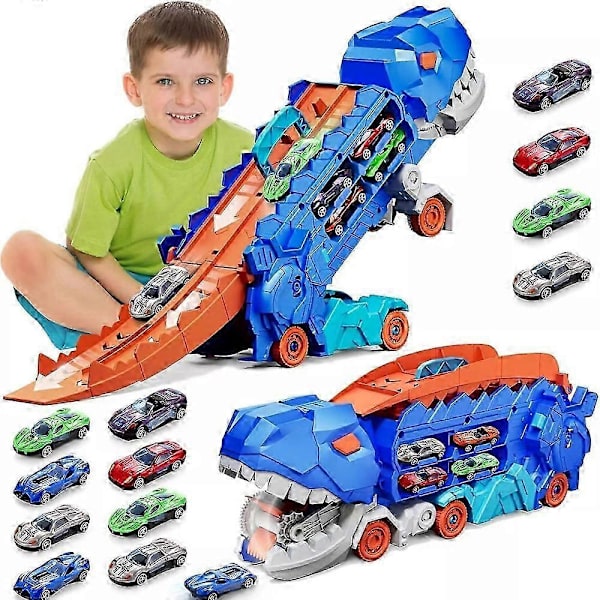 Dinosaurusten Kuljetus Metalliautoilla, Kaupungin Dinosaurusten Ultimate Hauler Rata Leikki 12 cars