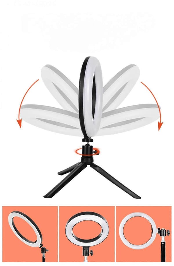 33CM LED Selfie Ring Light Dimbar Ringlampe Foto Video Kamera Lys