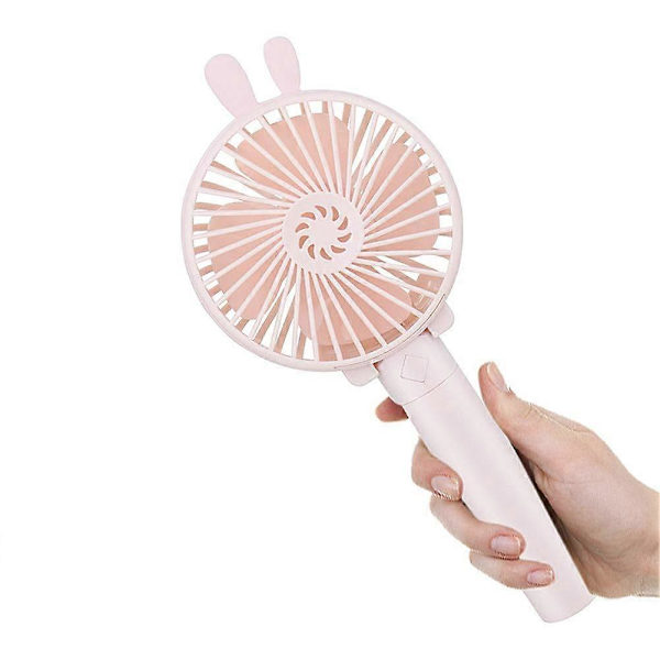 Bärbar elektrisk handhållen fläkt (rosa)