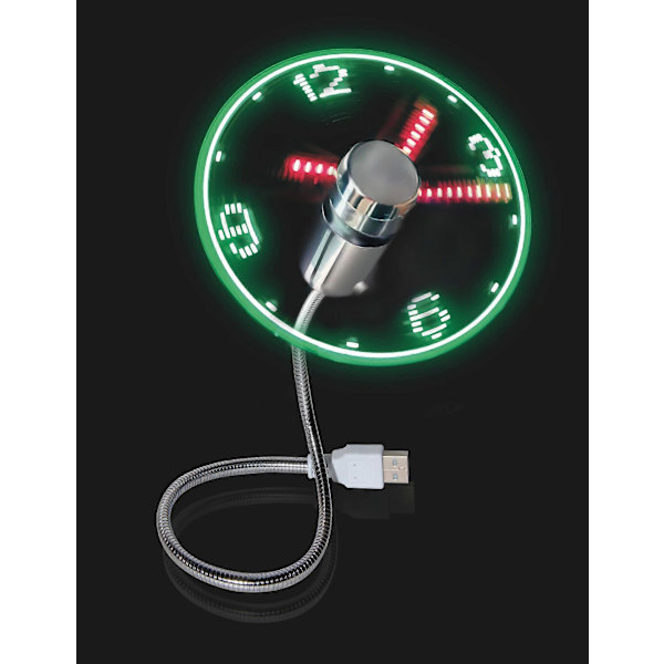 USB-LED-tuuletin, Mini-LED-kellotuuletin joustavalla hanhenkaulalla, USB-virralla toimiva hiljainen kannettavan tietokoneen tuuletin kotitoimistoon