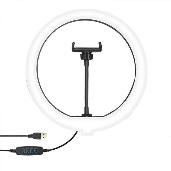 Skrivebords Live Fyllelys LED Ringlys med Telefonklips og Slange