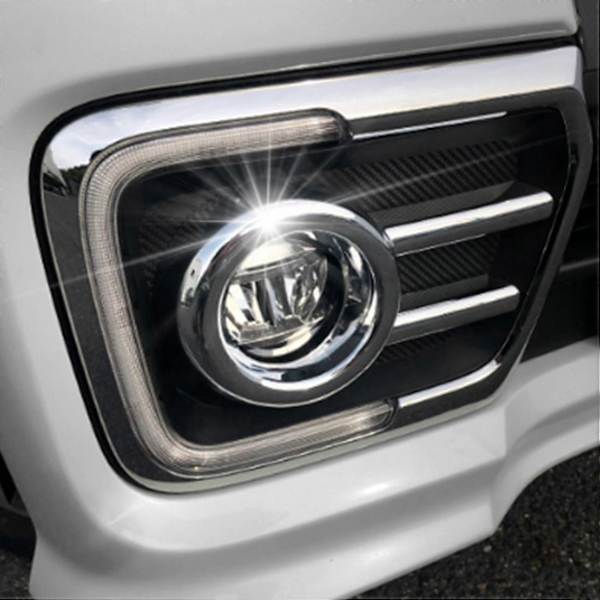 2 stk./sett Plastbil Front Hode Tåkelys Krom Deksel Trim Bezel Garnish For Spacia Custom Mk53s