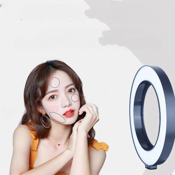 20CM Selfie Ring Light med Tripod Stativ, LED Ring Light til Livestream/Makeup