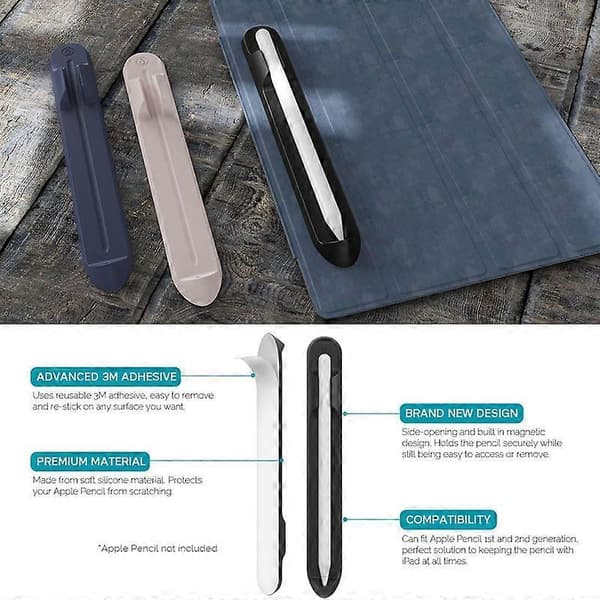 AhaStyle PT112 til Apple Pencil 1/2 Silikone Opbevaringsrille PT112 Blue