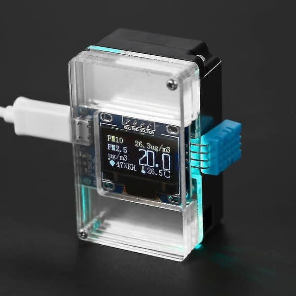 Diy Pm2.5 Miljødetektor Kit Luftkvalitetsmonitor Med Transparent Etui