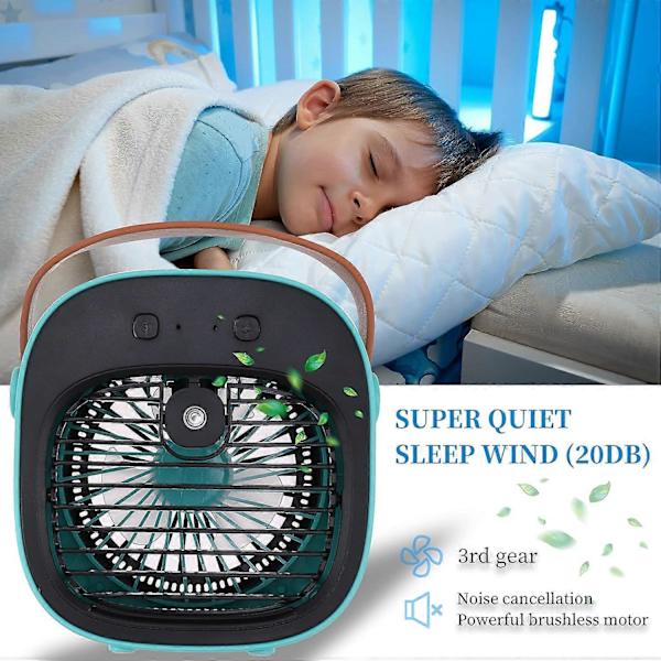Bærbar vandkølingsventilator til kontor (blå)