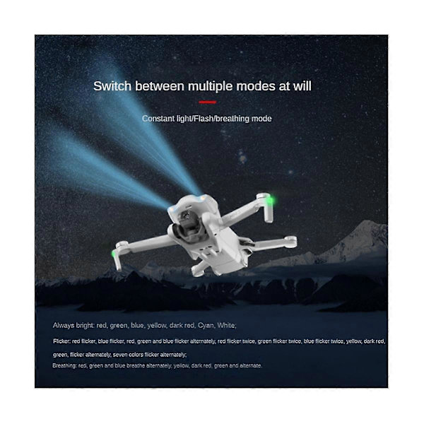 Til Mini 3 Øje Lys Hoved Lys Blinkende Lys Bærbart Advarselslys Natflyvning Led Indikator