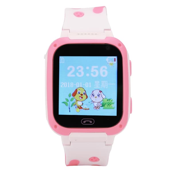 Anti-Lost Smartklokke Multifunksjonell GPS Tracker SOS Armbåndsur for Barn (Rosa)