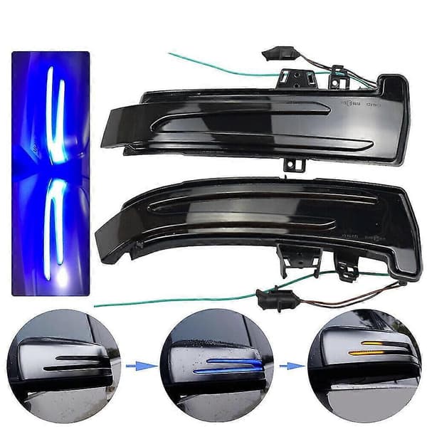 Blå & Dynamisk LED Blinklys Bakspejl Lys Indikator Blinker Til W221 W212 W204 W246