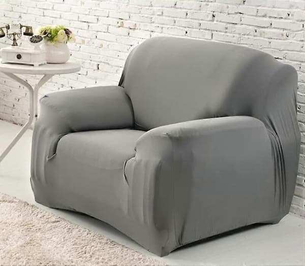 Grått Stretch Polyester Sofföverdrag Fåtöljöverdrag Dekor Vardagsrum Dammtätt Sofföverdrag och Skydd