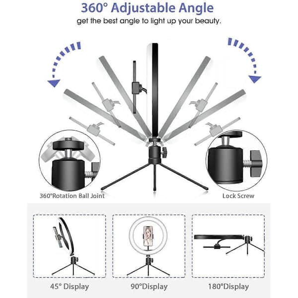 Ring Light 10 tum LED Selfie Stick Ringlampa