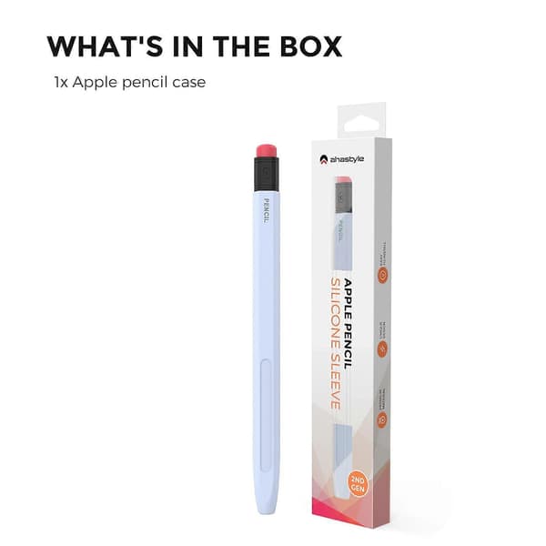 AhaStyle PT180-2 Silikone Beskyttelsesetui til Apple Pencil 2 Sky Blue