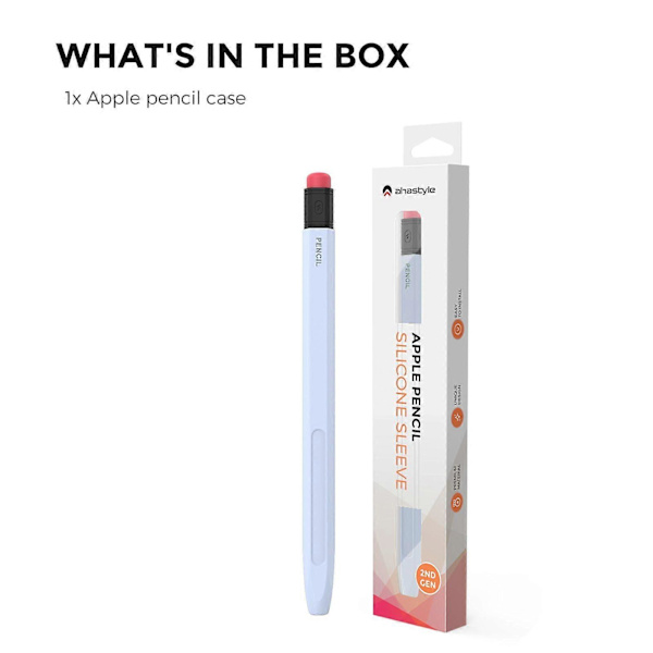 AhaStyle PT180-2 Silikonskyddsfodral för Apple Pencil 2 Sky Blue