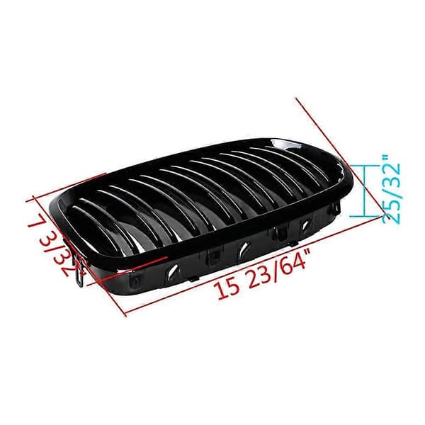 2 stk. blank svart bil front nyre grill for X5 E70 2007-2013 X6 E71 2008-2014