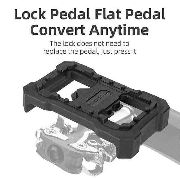 ROCKBROS Cykellås Vend Flade Pedaler Adapter Clipless Platform Til Shimano SPD Speedplay Konverter Cykelpedaler Tilbehør MTB21-SPD