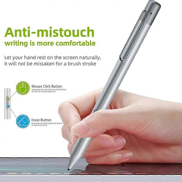 Til Microsoft Surface 3 Trykfølsom Kapacitiv Pen Silver