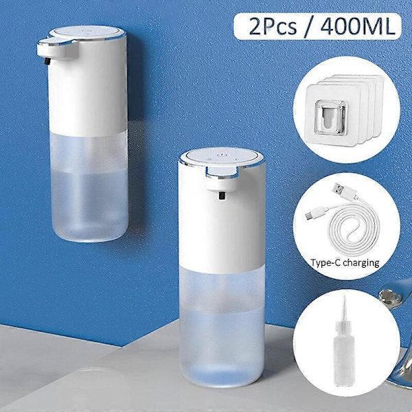 380 ml valkoinen automaattinen vaahtosaippua-annostelija, älykäs vaahtokone, infrapuna induktiivinen nestesaippua-annostelijapumppu, käsien desinfiointiaine 2PC White Type B