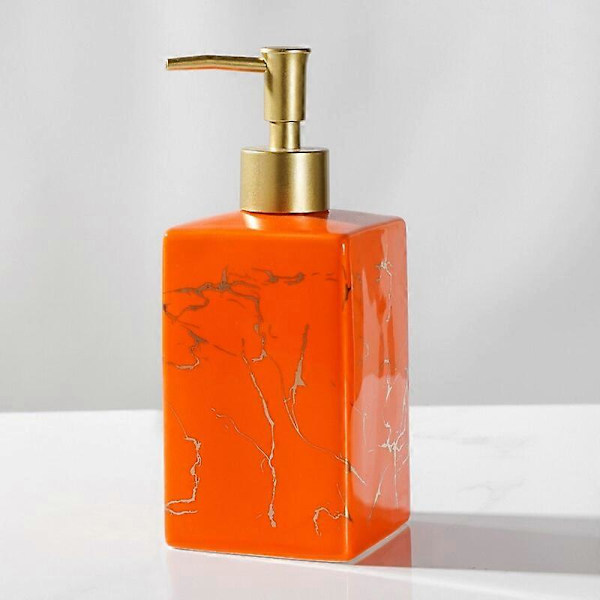 Nestesaippua-annostelijat Marmoroitu keraaminen manuaalinen saippua-annostelija Lotion Shampoo Pullo Aromaterapiapullo Kylpyhuonetarvikkeet L-orange