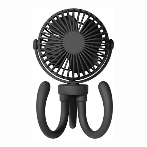 Håndholdt bærbar ventilator med fleksibelt stativ (sort)
