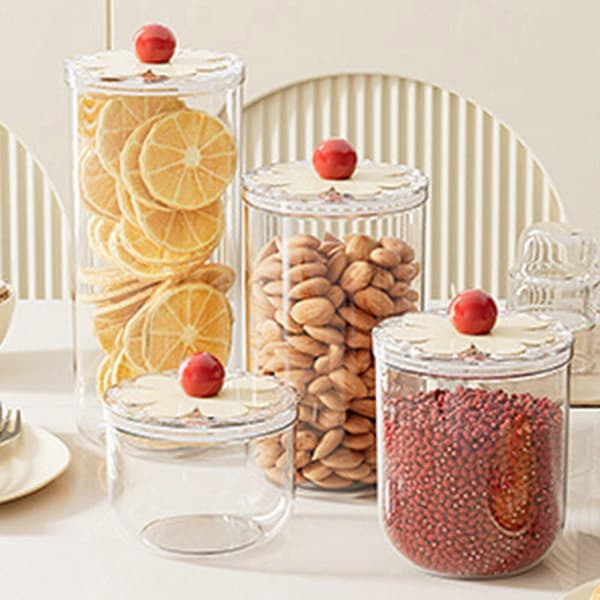 Matbeholder Nøtter Beholder for Kaffebønner Mel Oppbevaring Tørr Mat 900ml Clear 2600ml