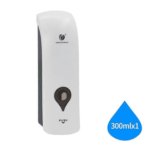 Shampoo sæbedispenser Vægmonteret Manuel Håndsæbedispenser Pumpe 2x300ml Shampoo Lotion Shower Gel Beholder White Single Head