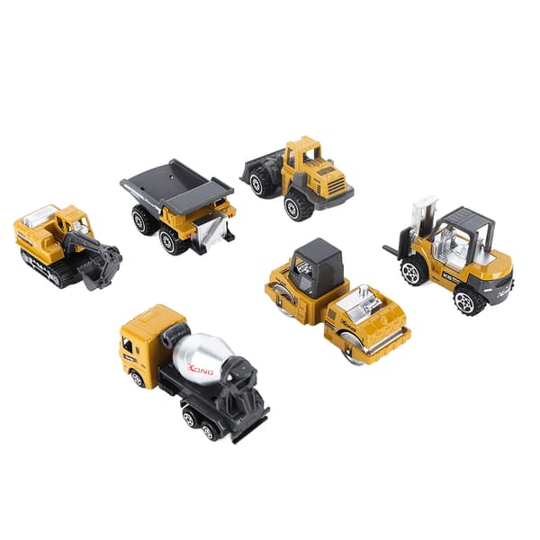 6 st 1 64 Legering Konstruktion Fordon Leksak Mini Bil Set Barn Julklapp