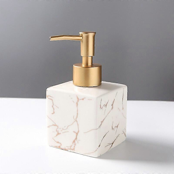 Nestesaippua-annostelijat Marmoroitu keraaminen manuaalinen saippua-annostelija Lotion Shampoo Pullo Aromaterapiapullo Kylpyhuonetarvikkeet S-white