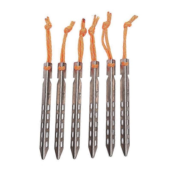 1 stk. Titanium Sild Telt V Form Titanium Spiker Vindtett Utendørs Camping Titanium Teltspiker Tilbehør Titanium Teltplugg
