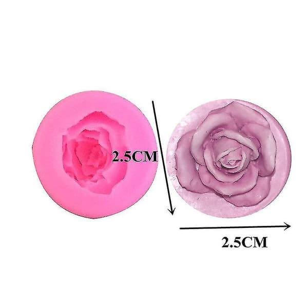 Kakeformer Former Den Nye 3D Stereoskopiske Roseformen Aromaterapi Gipsform 2 stk